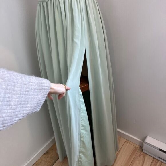 Azazie Mint Green Maxi Dress - Picture 4 of 16